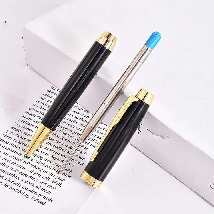 Pack De 5/10/20/50 Bolígrafos Metálicos Lujo Giratorios Oro Rosa Recargables Aceite Con Recambio Reemplazable Regalos Empresariales Para Oficina Y Corporaciones(Black,50-piece set)