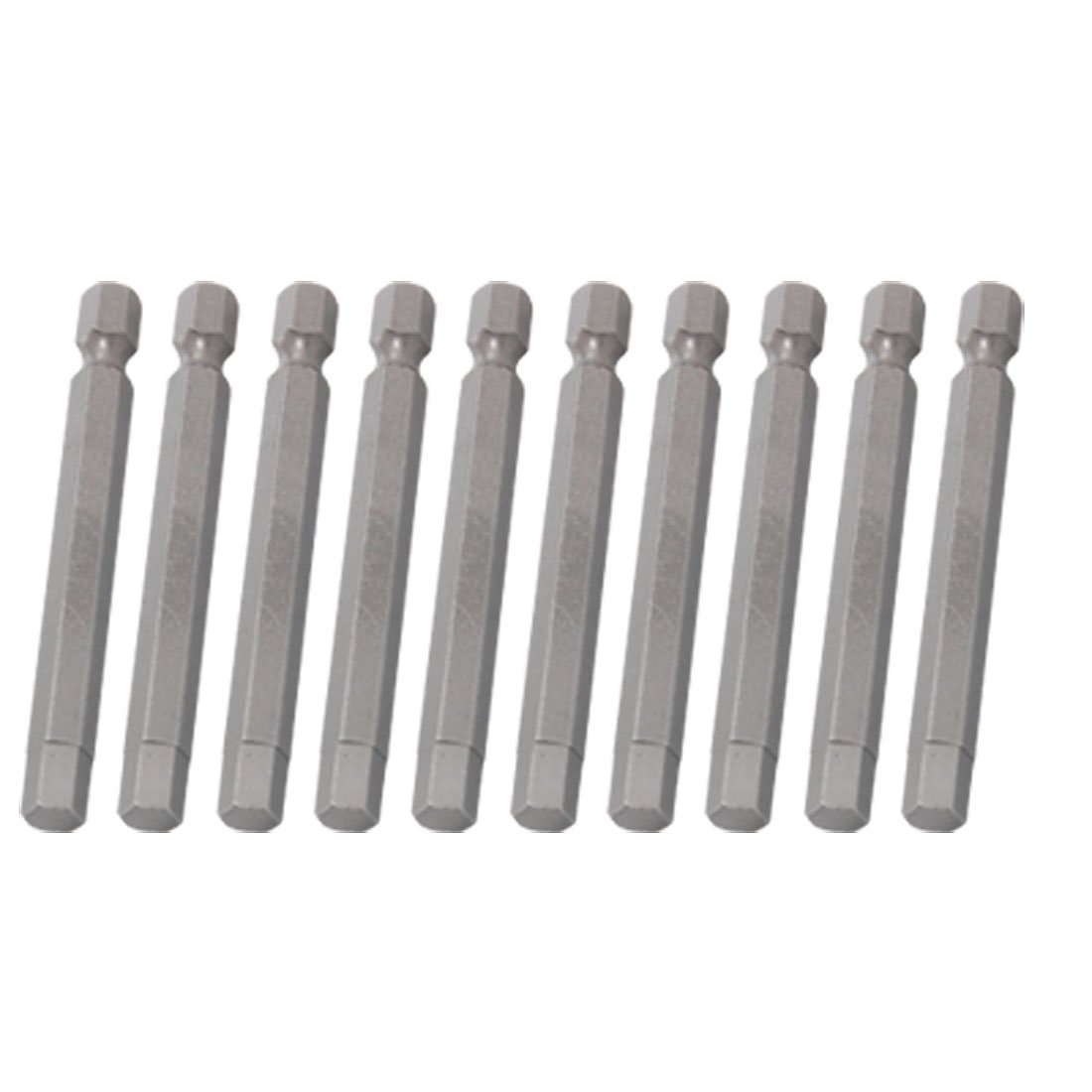 sourcing map 1/4 Inch Hex Shank 65mm Long Magnetic 6mm Hexagon Head Screwdriver Bits 10pcs