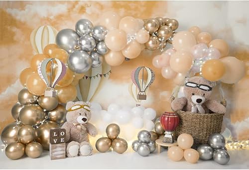 Telón de fondo de aventura para baby shower, 10 x 6.5 pies, globos aerostáticos, fotografía, telón de fondo para recién nacidos, decoración de