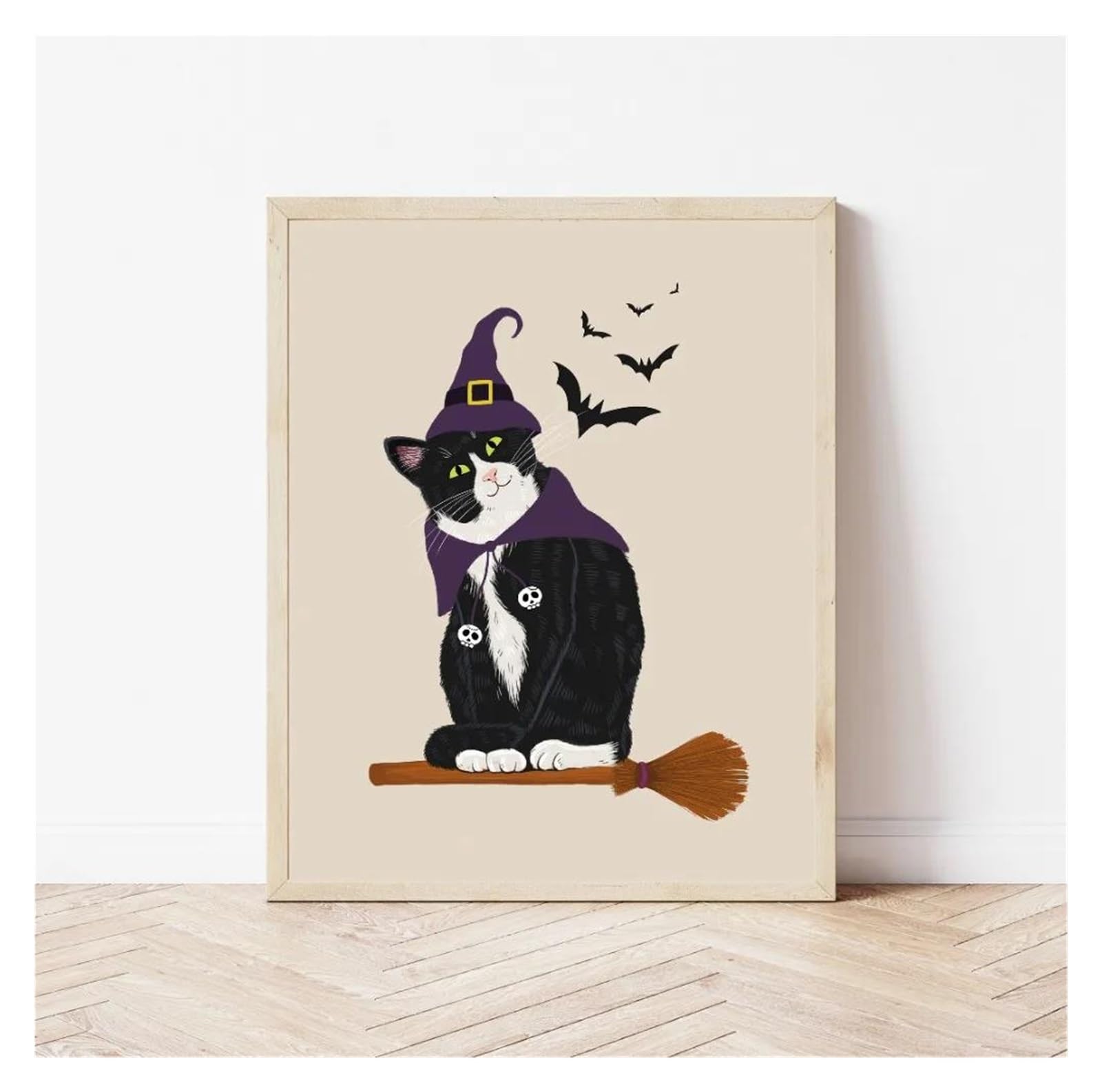 Cuadros de plantas y gatos negros en lienzo de 30x40cm que transforman tu pared sin recargar 4
