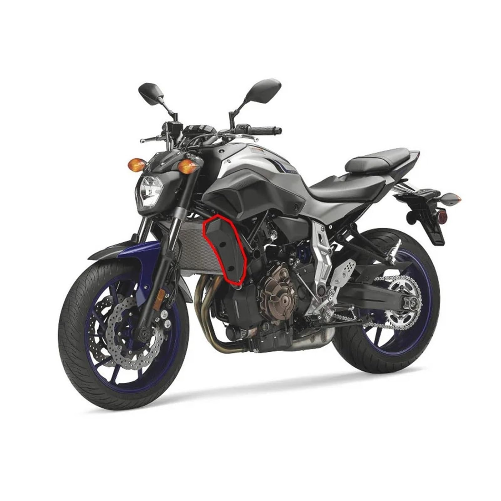 Adatto Per YAMAHA MT-07 FZ-07 MT07 FZ07 2012-2017 Moto ABS Plastica Copertura Radiatore Laterale Protezione Carenatura Anteriore Moto Pannelli Laterali Radiatore(Unpainted-1 Set)