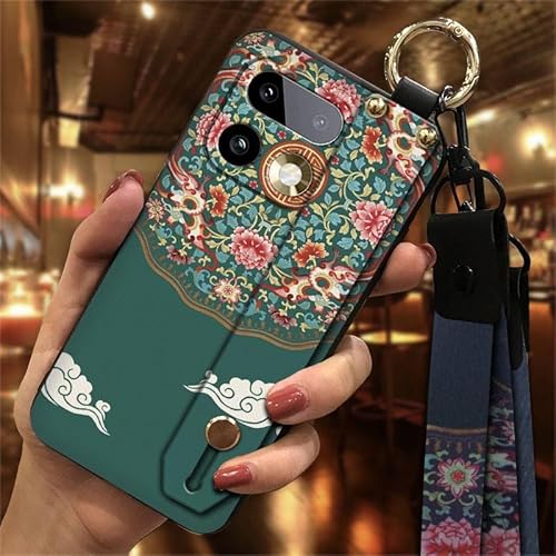 Phone Case Compatible with OPPO Realme16 Pro Plus, Ring Wristband Dirt-resistant Protective Silicone Lanyard Design Soft case Du