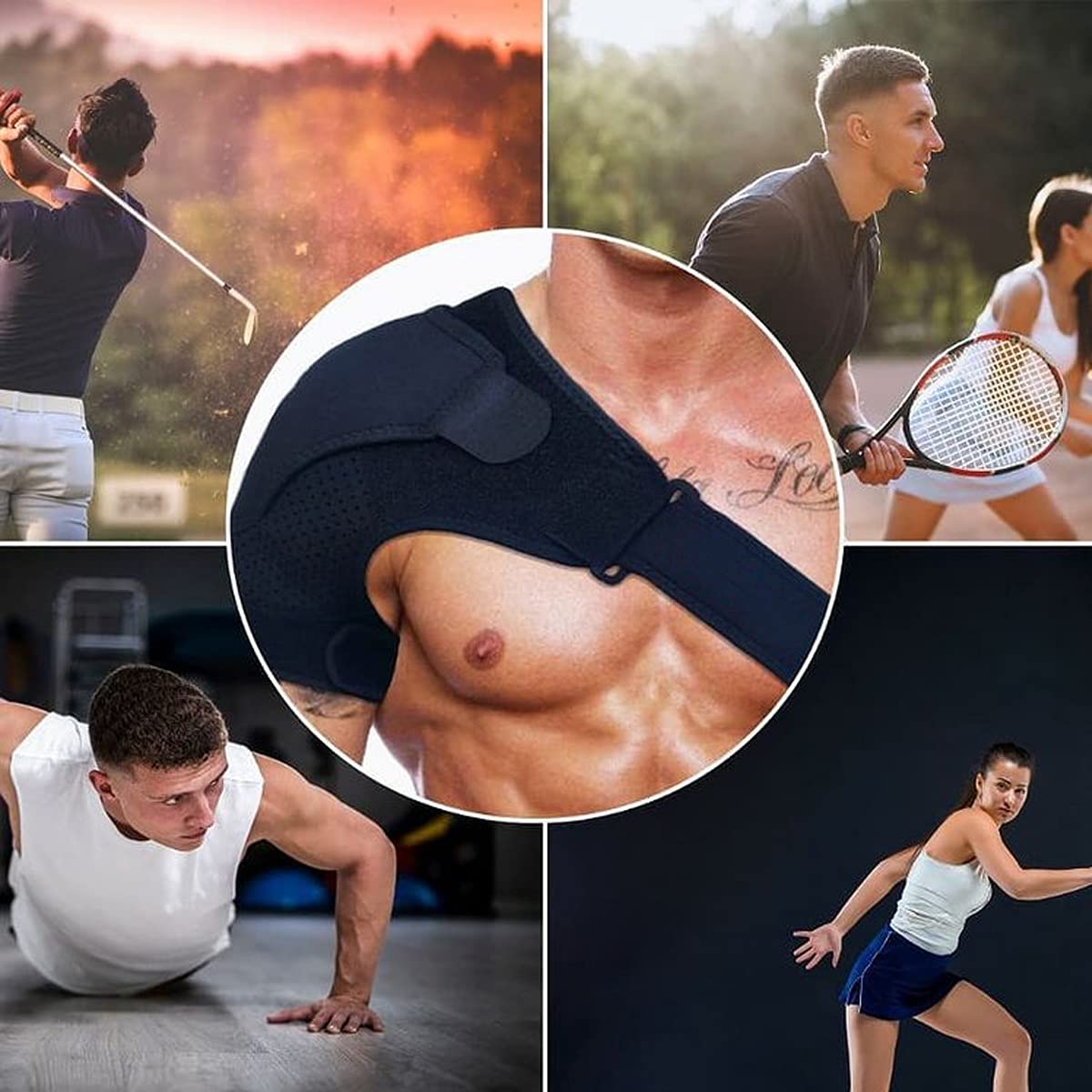 GJKJ Shoulder Brace Adjustable for Women and Men, Compression Support