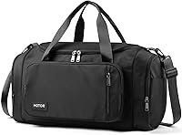HOTOR Gym Duffel Bag for Men & Women - 20.5" Spacious Weekender with Shoe Compartment, Wet Pocket, Travel & Workout Ready, Black