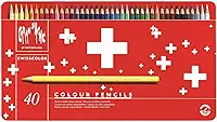Lápis de Cor Aquarelável, Caran D'Ache, Swisscolor, 1285.740, 40 Cores