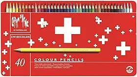 Lápis de Cor Aquarelável, Caran D'Ache, Swisscolor, 1285.740, 40 Cores