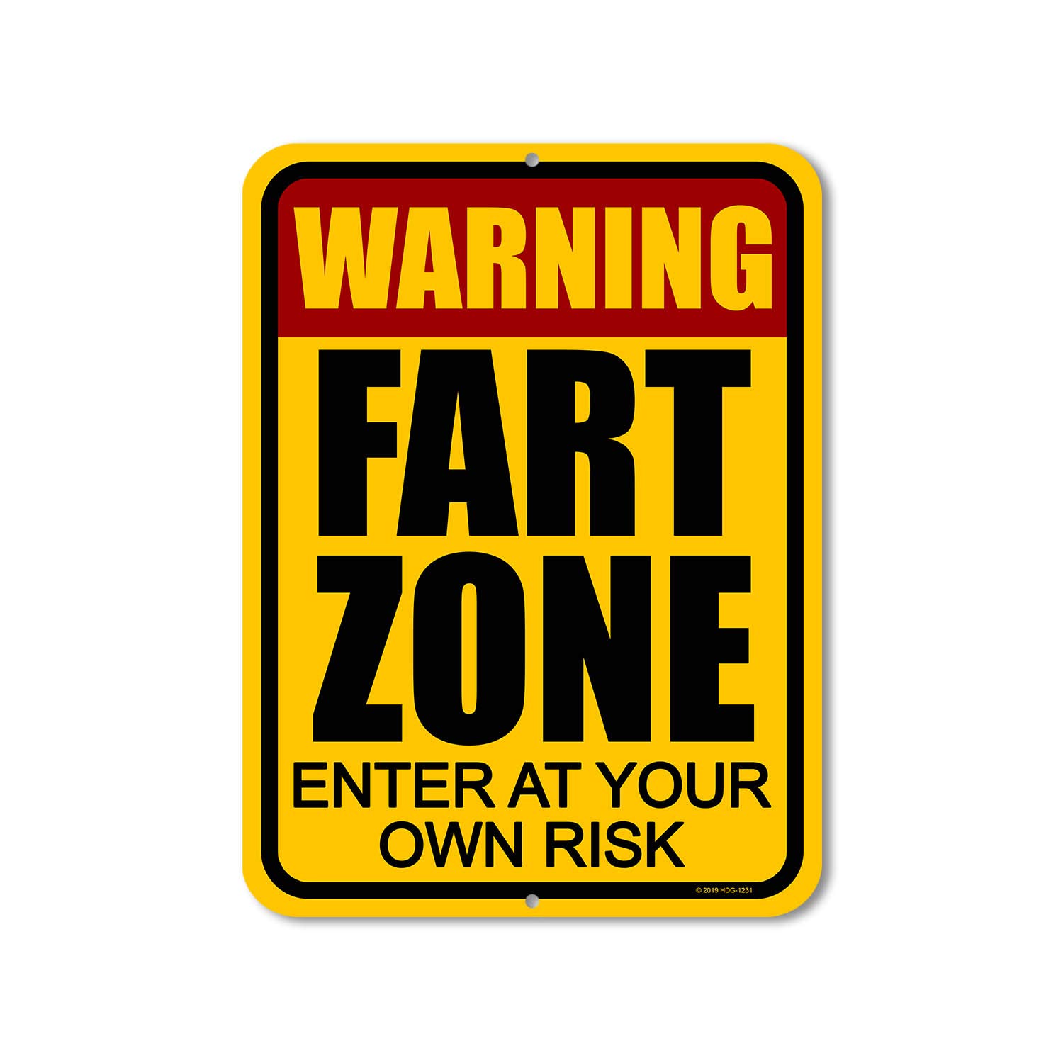 Honey Dew Gifts Funny Signs, Warning Fart Zone Enter at Your Own Risk 9 inch by 12 inch Metal Man Cave Decor, Made in USA, HDG-1231