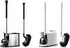 HAMITOR Toilet Plunger Bowl Brush Combo:Heavy Duty Rubber for Drain Clog Remover - Curved Design Bristles for Deep Cleaning Under Rim