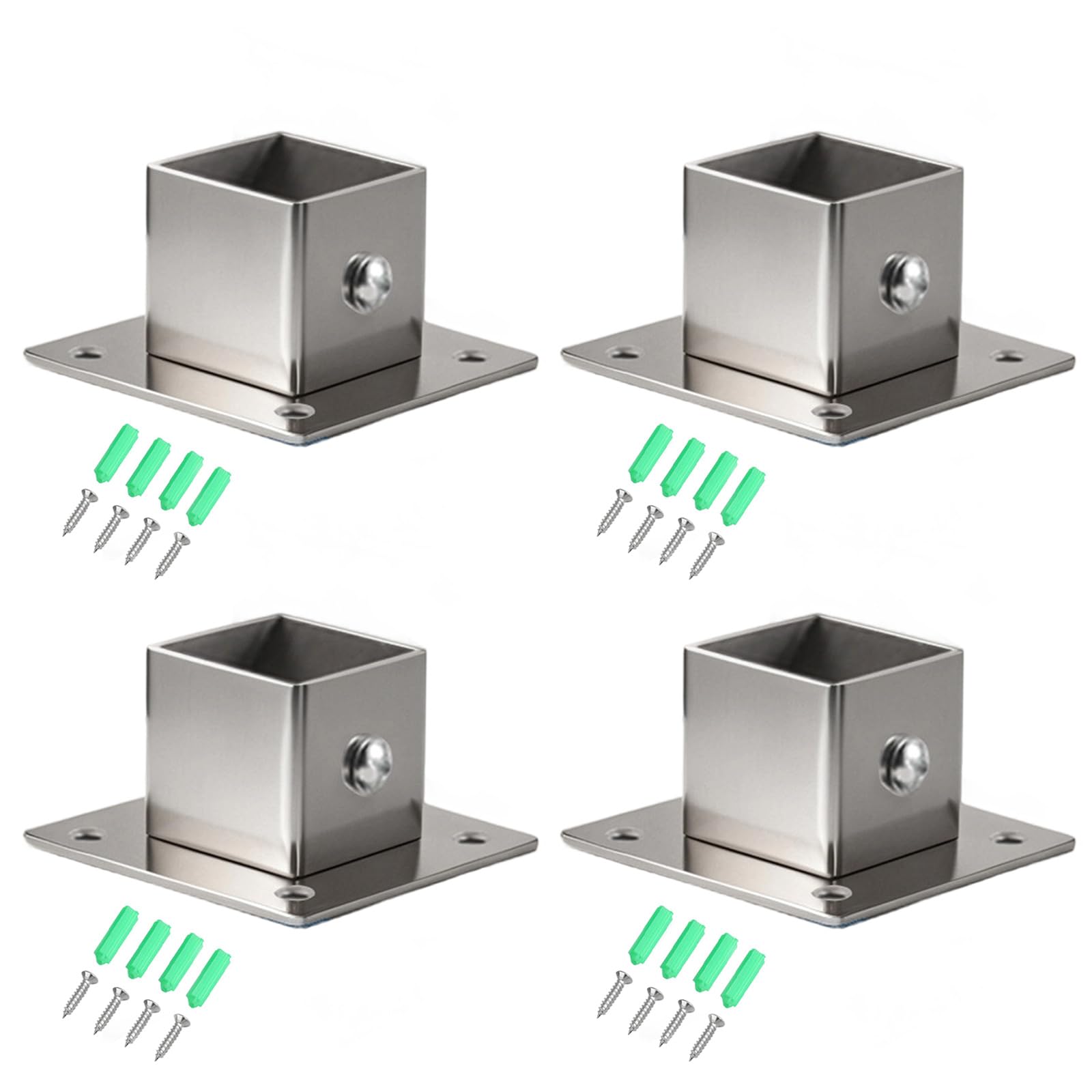 Side Mount Closet Rod Holders with Reinforced Flange Base Erosion Resistant Pipe Bracket 4 Set for Home Commercial Use Heavy Duty Steel Flange Base Pipe Bracket Wall Mounted Closet Rod Holder
