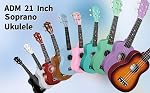 Ukulélé Soprano ADM pour Débutants 21 pouces en Bois Hawaïen Kit pour Enfants Adultes Étudiants Starter Pack Professionnel avec Cours Gratuits, Sac de Gig, Sangle, Accordeur, Médiator, Marron