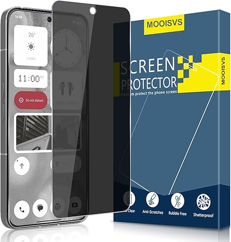 Paquete de 2 protectores de pantalla de vidrio templado para privacidad, película de vidrio templado Ultra HD, antiespía, dureza 9H, arañazos, sin