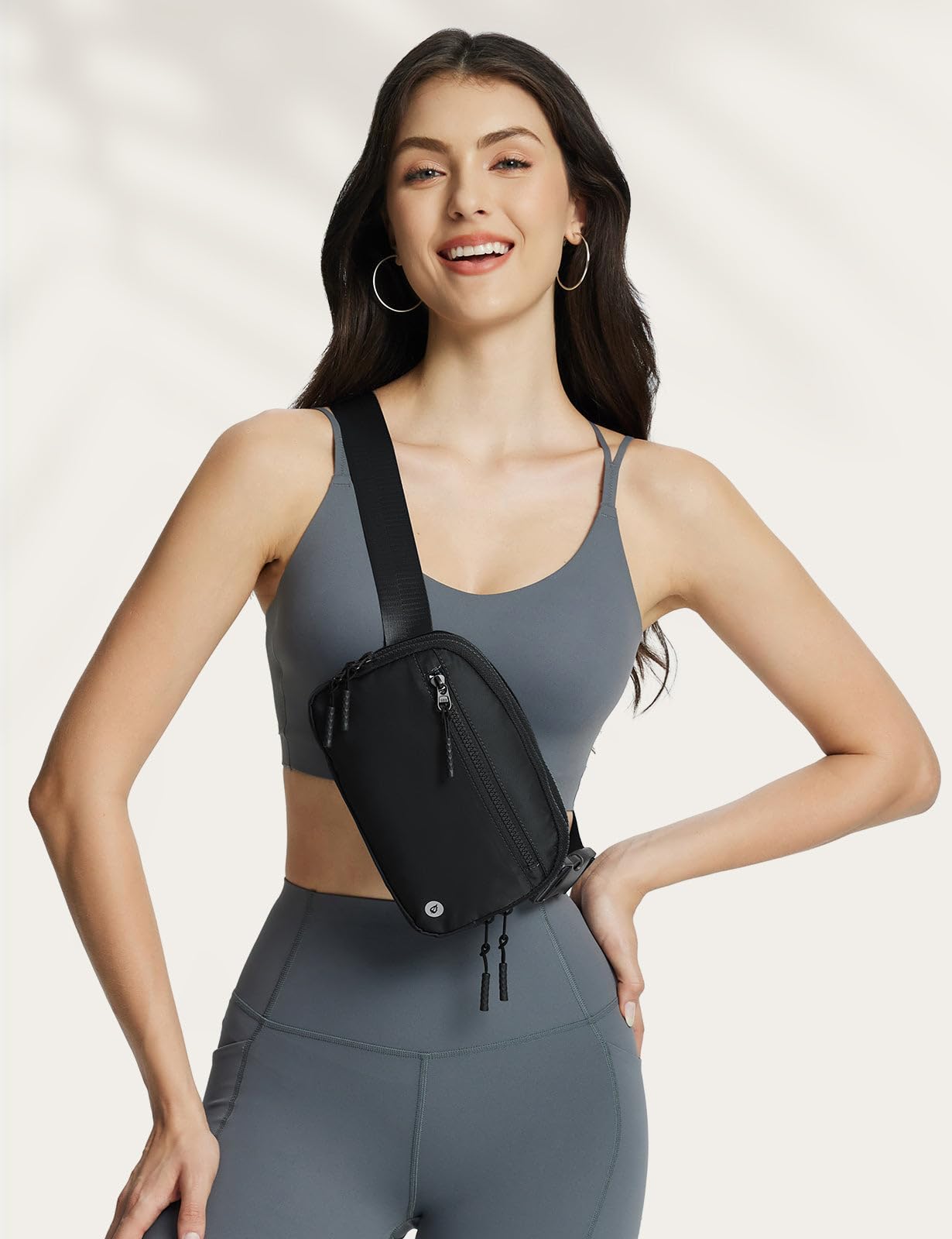 BALEAF Belt Bag Women Fanny Packs Crossbody Fashion Waist Pack Water Resistant Adjustable Strap 2L Black