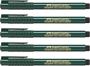 FABER-CASTELL 205003 Finepen 151199 Felt, 0.4 mm, Black, 5 Pieces