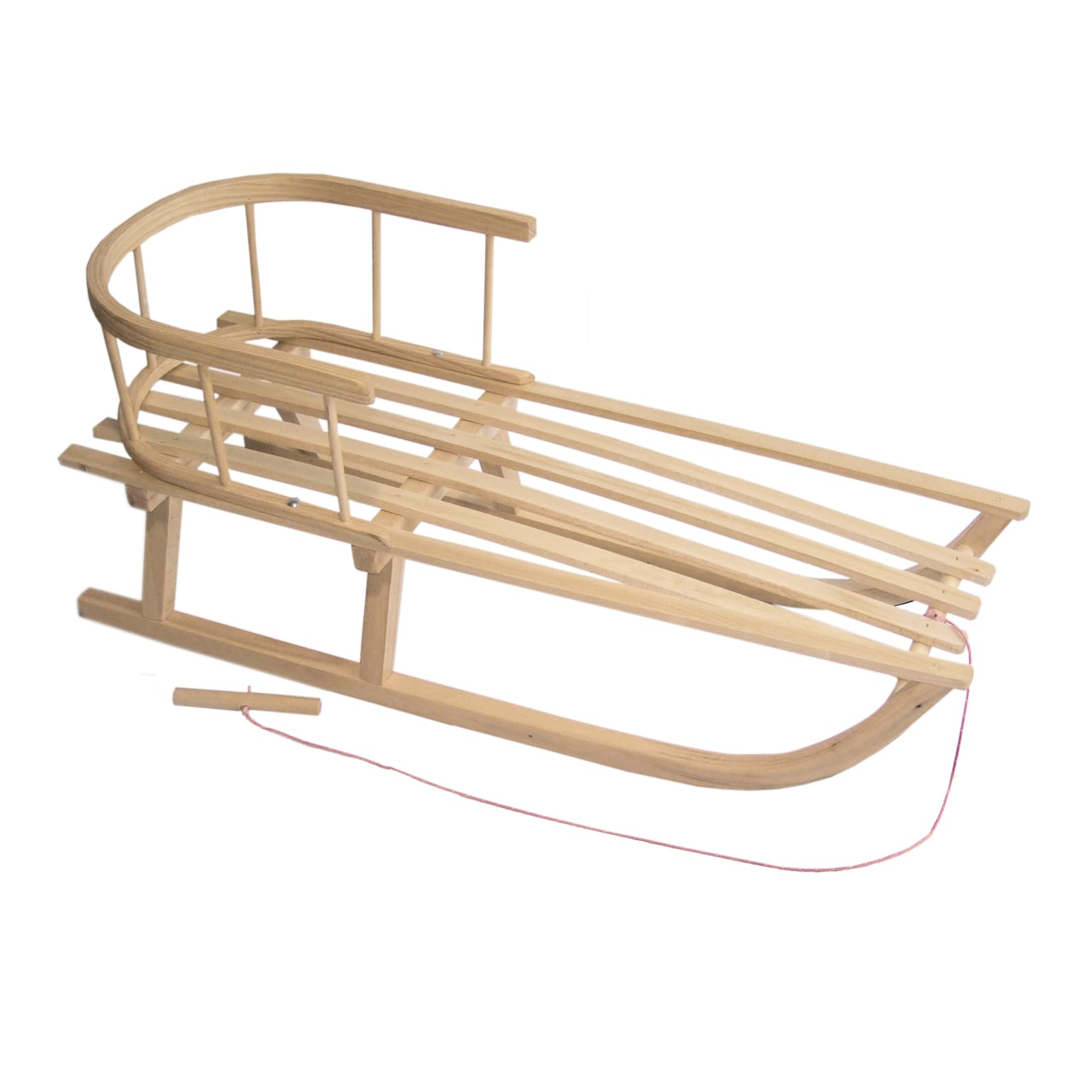 Rückenlehne aus Holz für Schlitten – passend für Holzschlitten 30–34 cm Breite – ca. 32 cm – hochwertige Buchenholz-Lehne inkl. Montagematerial – schnell montiert & abnehmbar – robustes