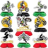 UNIMV 9Pcs Dirt Bike Honeycomb Centerpieces Table Topper, Racing Motorcycle Theme Birthday Party...