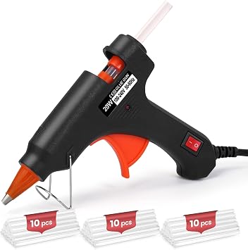 Mini Hot Glue Gun with 30 Glue Sticks, Fast Preheating Hot Melt Gun for Kids DIY, School Crafts & Home Quick Repairs Black - 20w