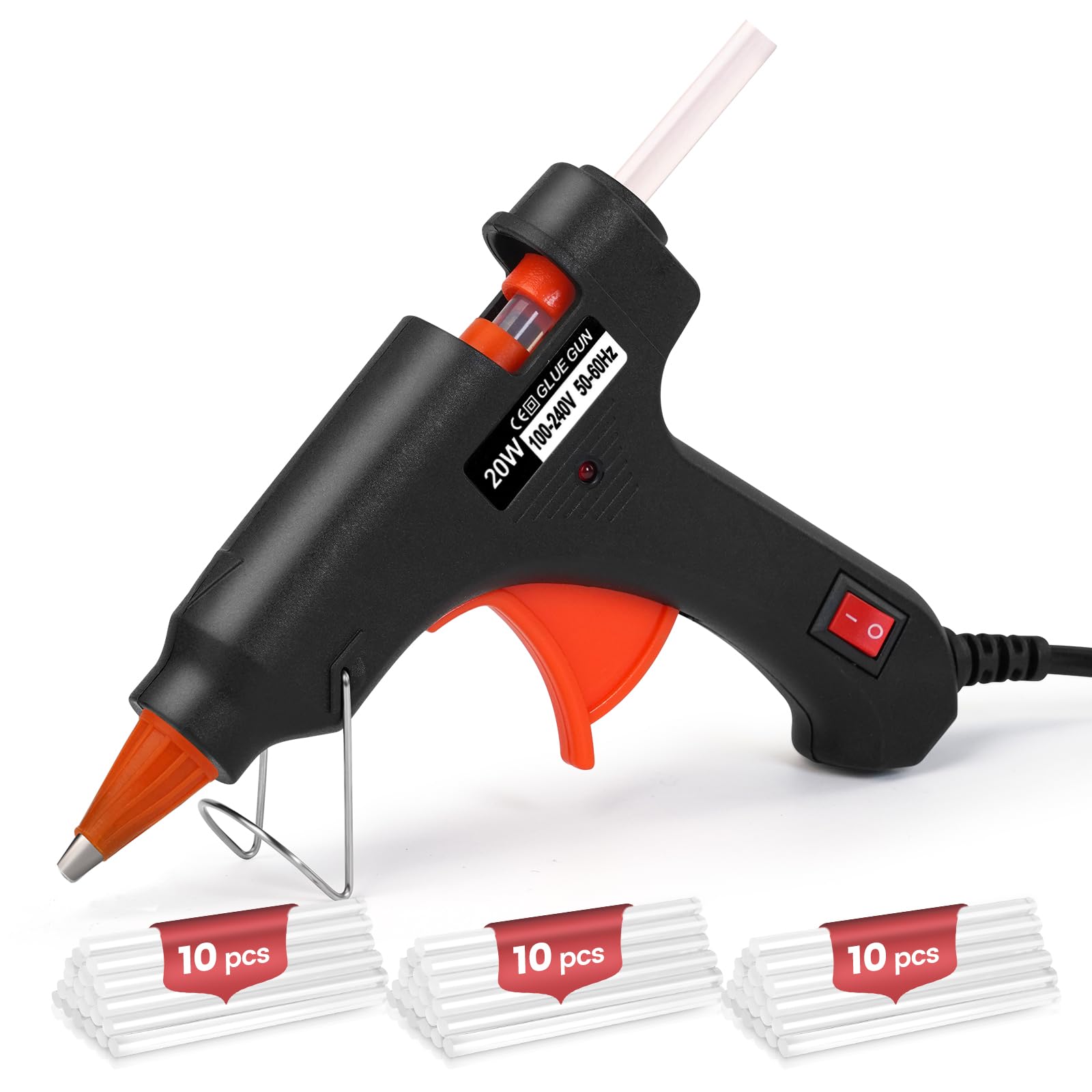Mini Hot Glue Gun with 30 Glue Sticks, Fast Preheating Hot Melt Gun for Kids DIY, School Crafts & Home Quick Repairs (Black) - 20w