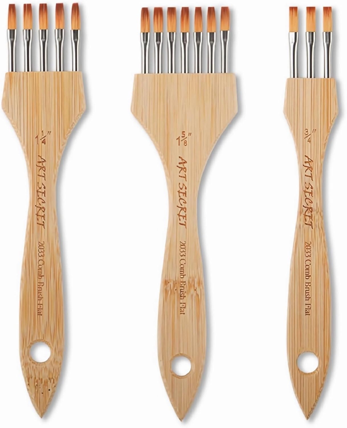 accufine Acrylic Rake Brush for Painting Wide Mop Brush Set for Watercolor Paintbrush Surikomi Brushes for Artist Made of Nylon and Wool. (F)