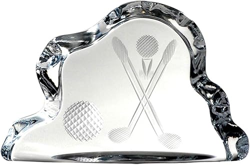 Pisapapeles - Golf grabado - Cristal - Decoración del hogar - Hecho a mano - Adorno de escritorio o mesa - Bellamente diseñado - por Barski -