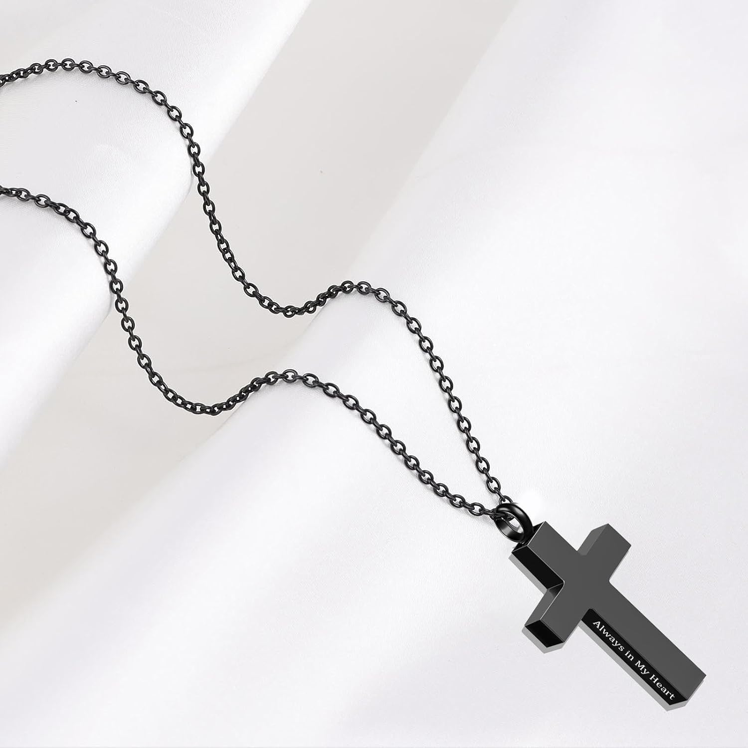 3 Pack Cremation Cross Urn Necklaces for Ashes for Men Cross Urns Pendant Ashes Holder Memorial Jewelry Ashes Keepsake for Human - Image 3