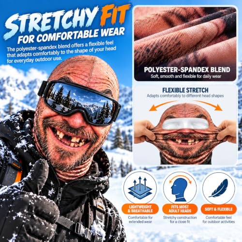 Image of Custom Funny Old Man Ski Mask for Ski Lovers, Personalized Gift