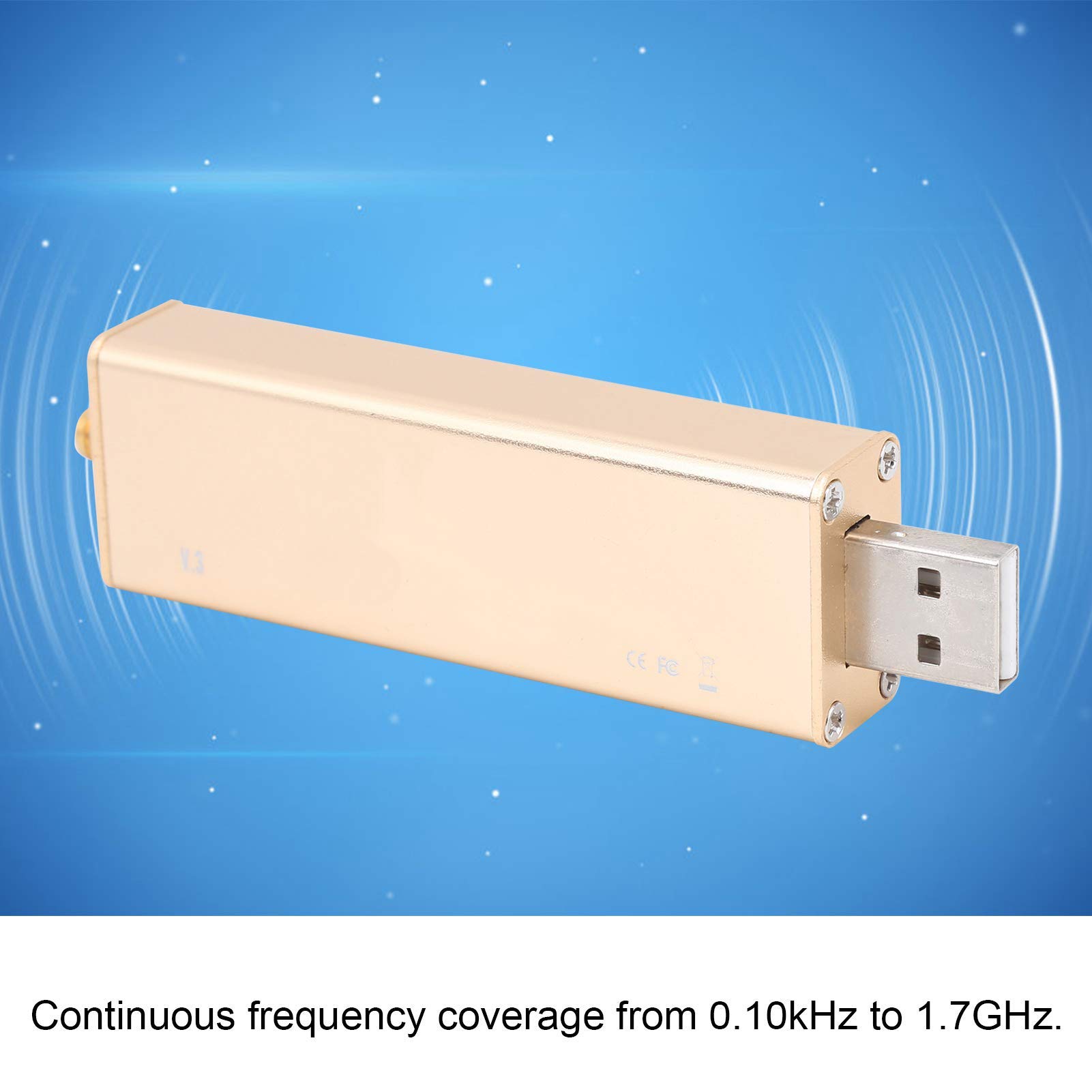 Récepteur SDR Antennes Radio Définies par Logiciel 0.1KHz-1.7GHz Haute Stabilité RTL-SDR Haut de Gamme avec Plage de Réglage Étendue