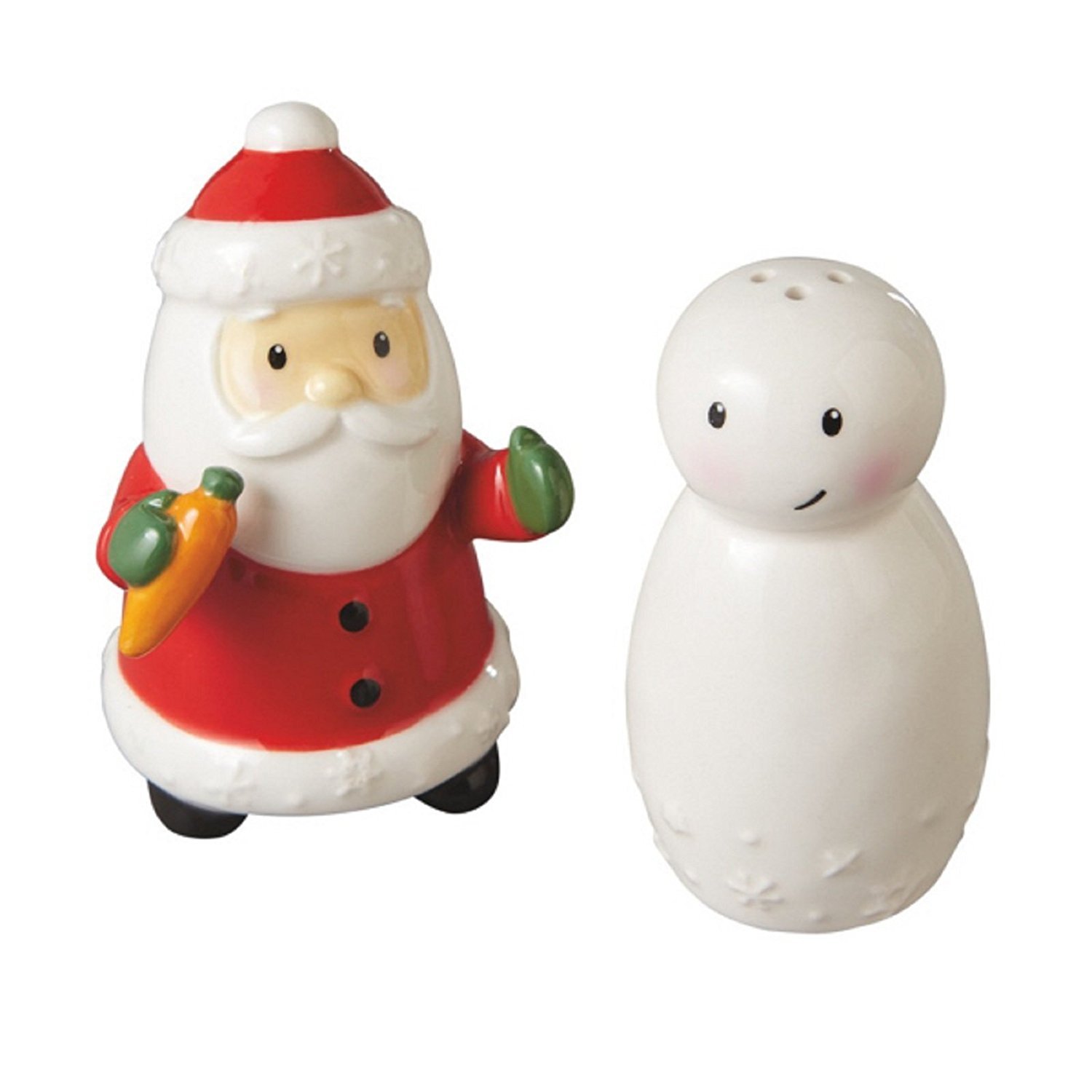 Salière Et Poivrière Père Noël Céramique Collection Fête - Vendu