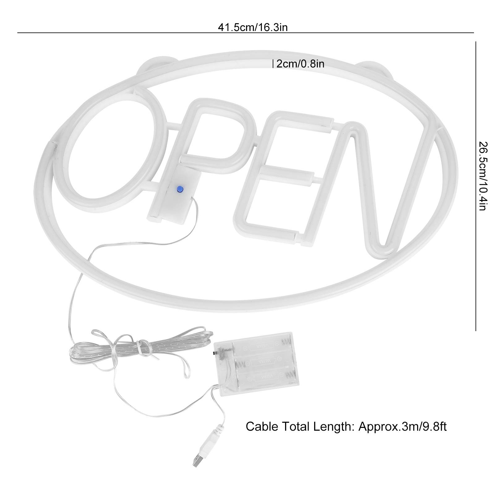 Letrero de neón abierto para empresas, 12 modos de luz USB, batería, letreros colgantes iluminados, pantallas con control remoto para empresas, paredes, tiendas, hoteles, decoración de bares
