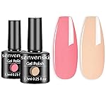 senvenski Nude Pink Gel Nail Polish Kit - UV/LED Soak Off Nail Art Set with Light Baby Pink Soft Pale Colors | Manicure Gift Kit for Women Salon Home Use (CS2-027)