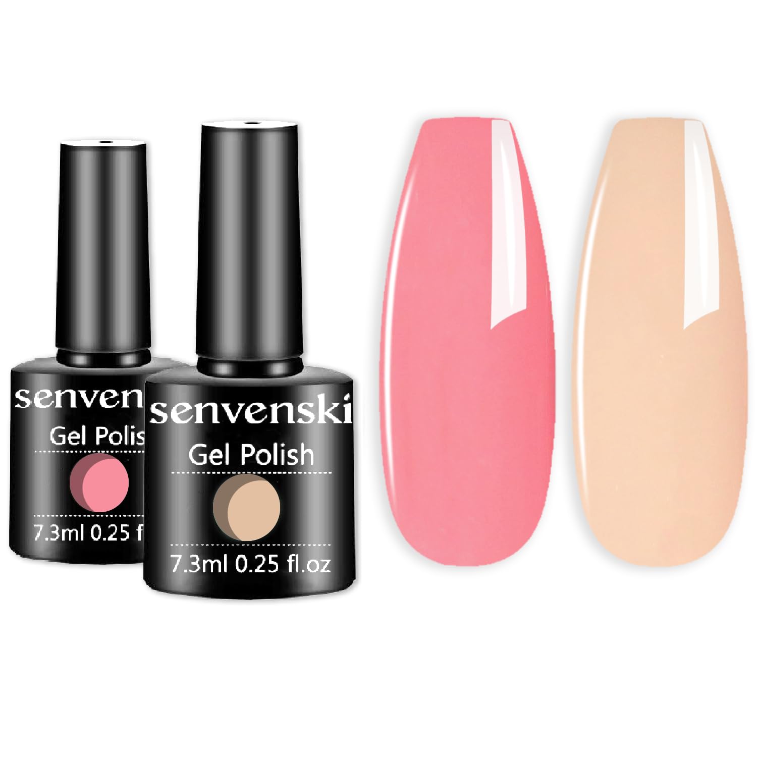 Senvenski Nackt Rosa Gel Nagellack - UV/LED Nagelkunst Set m