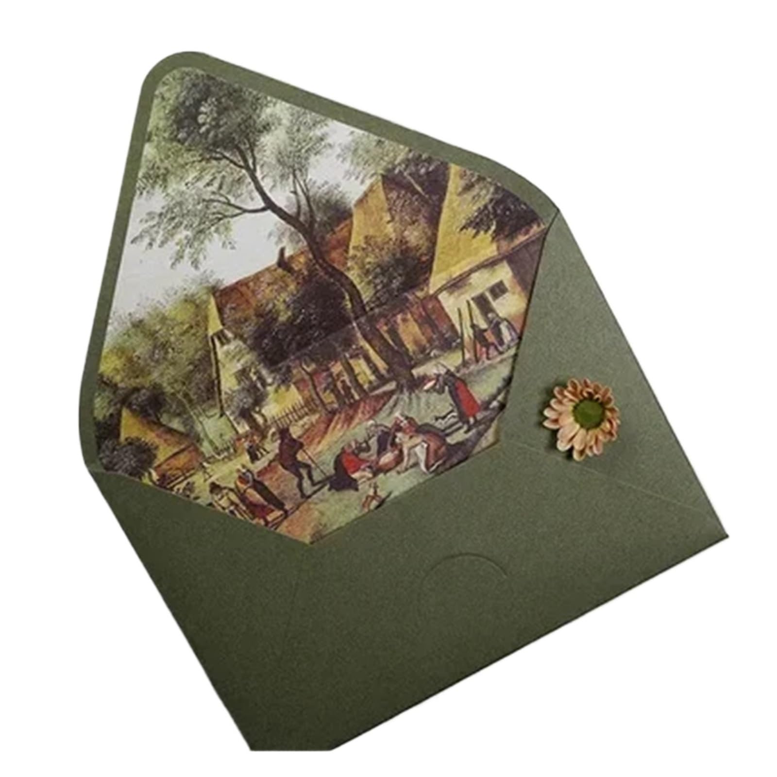 Zaproszenia ślubne, Wedding Invitation Envelopes Avocado Green 160x113.0 mm Pack Of 10 Pcs(Style1)