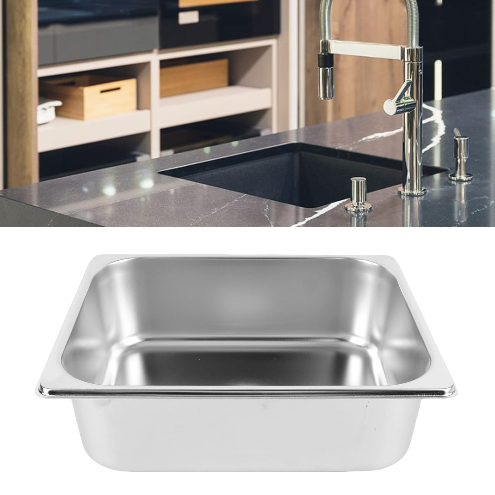 banapoy Lavandino Cucina Quadrato con Lavello Bar in Acciaio Inox