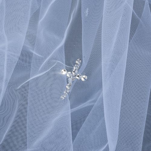 Girl's First Communion Set with Veil, Gloves, Pearl Rosary, Rhinestone Cross3