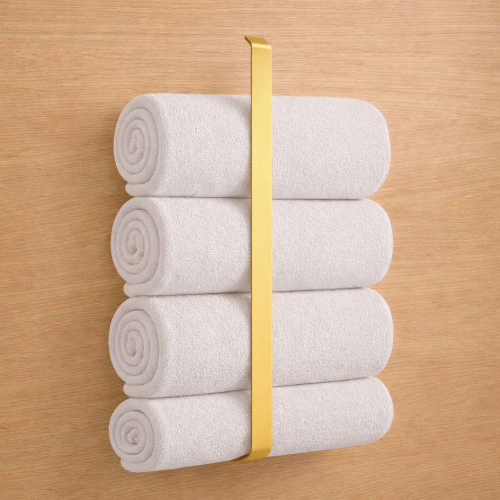 Porte Serviette Salle de Bain Ore Set 2 - Largeur 40 cm - Porte Serviette sans Percage - Rangement et Organisation de la Salle de Bain - Towel Holder - 40x27x5 cm