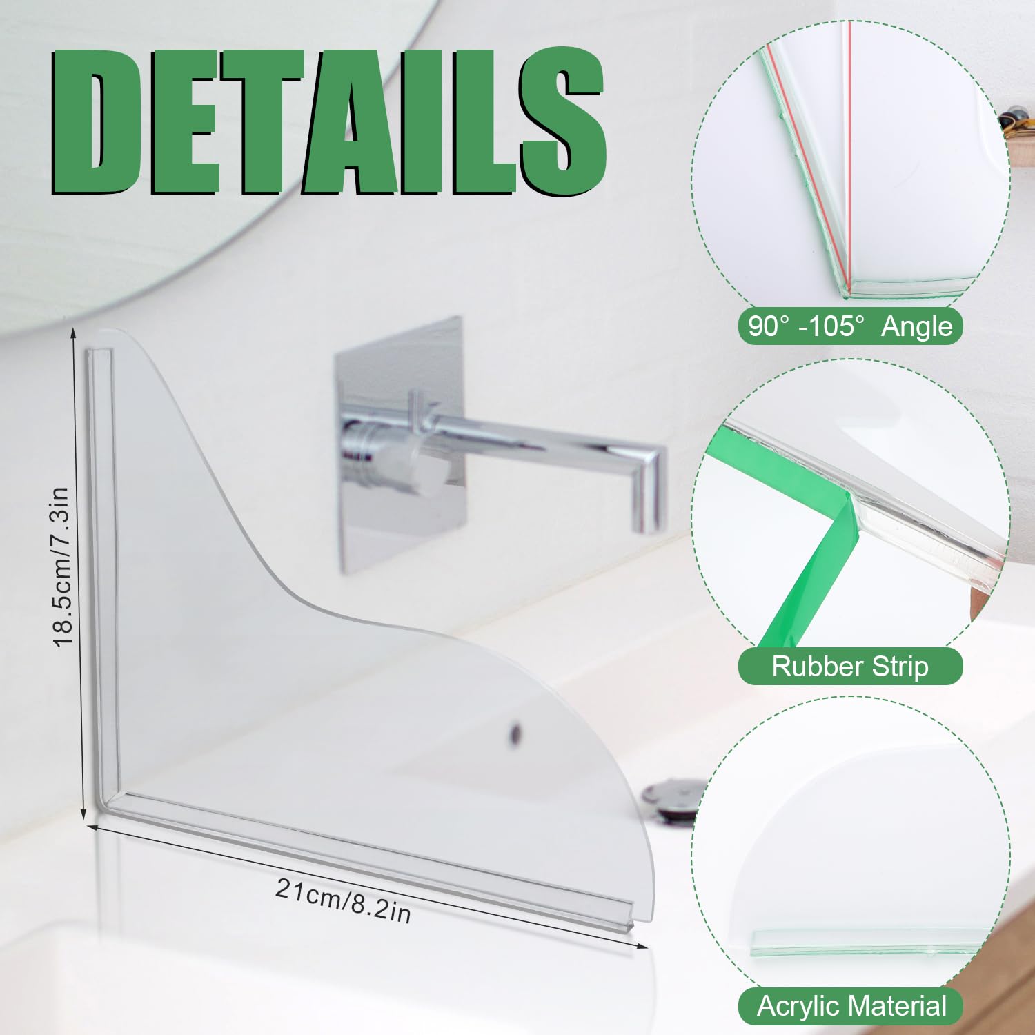 BESTYASH Dusch Spritzschutz Acryl | Transparenter Wasserschutz Für Badewanne