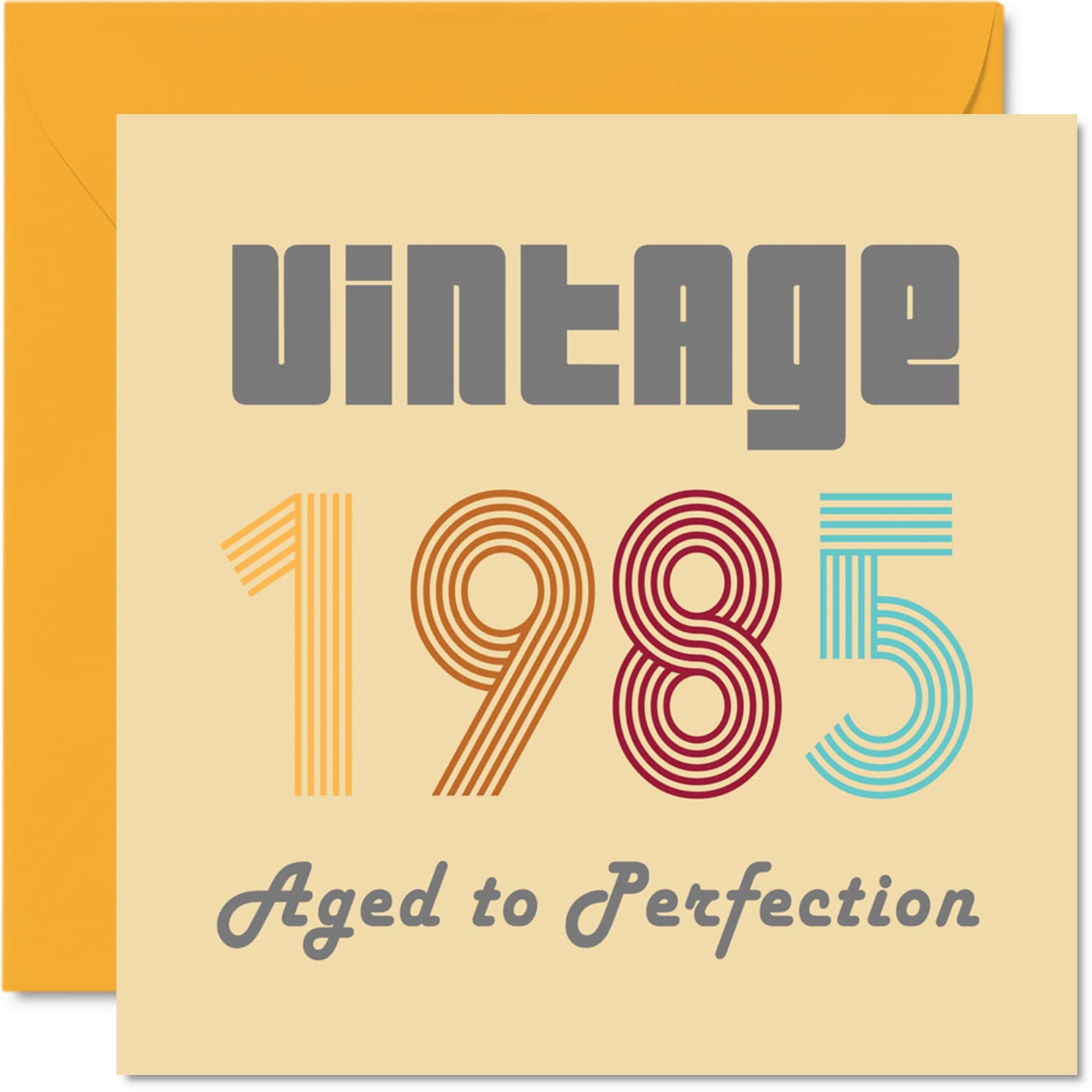 41st Birthday Cards for Men Women - Vintage 1985 Aged To Perfection - 41 Birthday Card Funny for Her Him, 145mm Greeting Cards Mum Dad Brother Sister Uncle Auntie