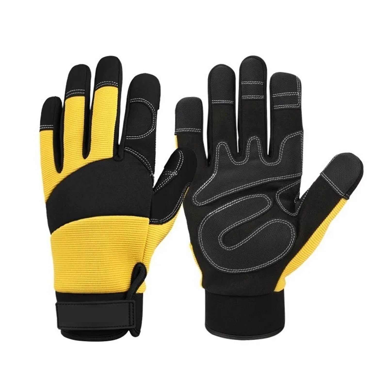 Generico Guanti da lavoro giardinaggio resistenti all'usura con touchscreen | YELLOW,XL