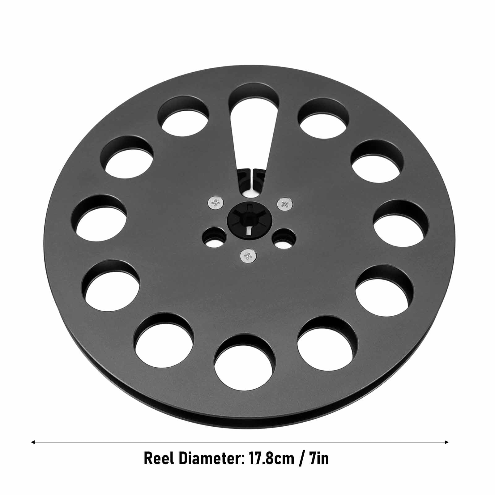 Leere Bandspule, 7 Zoll Leere Aufwickelspule für 1/4-Zoll-Band, Universelle, Hochfeste Offene Aufwickelspule aus Aluminiumlegierung (Black)