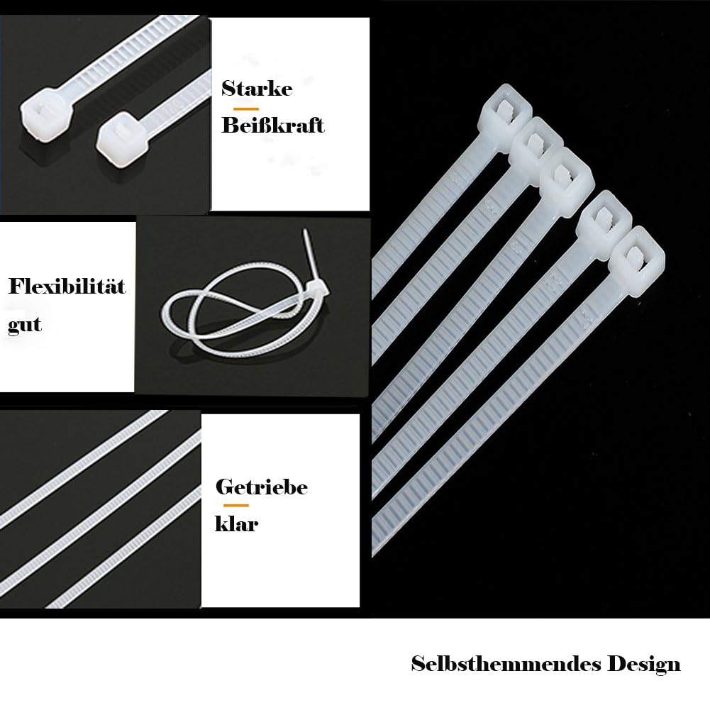 Fascette stringicavo 100 pezzi autobloccanti fascette stringicavo in plastica regolabile fascette stringicavo in nylon resistente ai raggi UV per riparazioni macchine gestione cavi giardinaggio