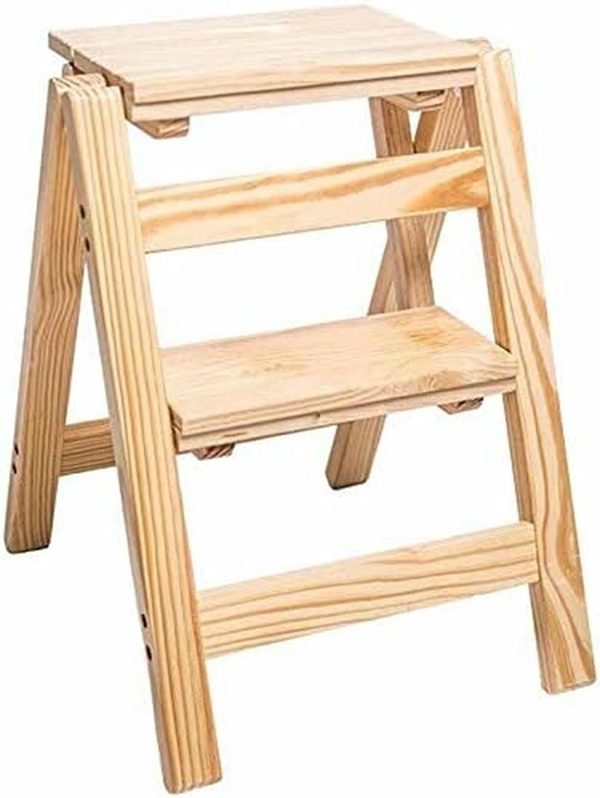 Taburete de pie escaleras madera CNPRAZ silla plegable para alcanzar muebles altos