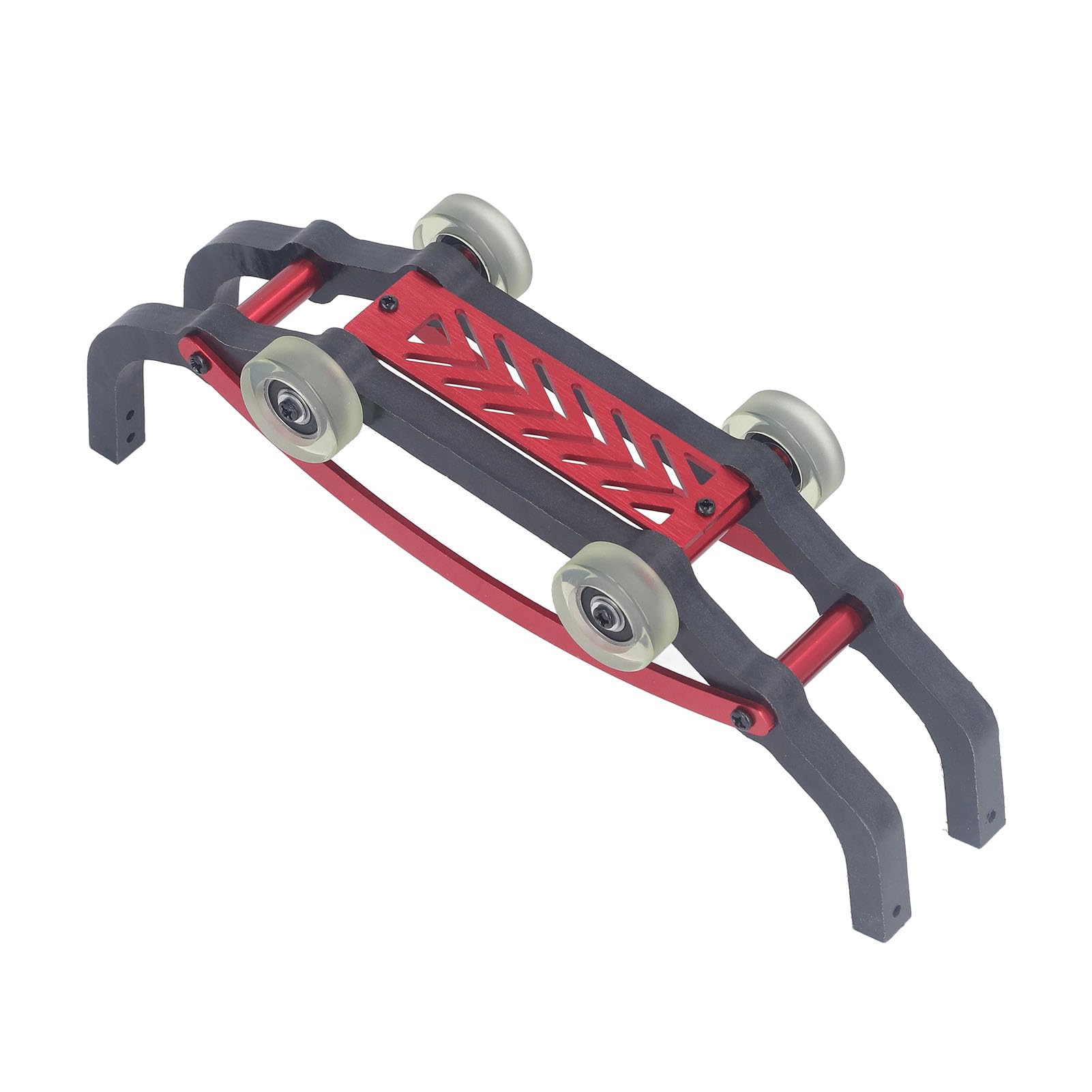 RC Car Wheelie Bar Assembly, Assembled Wheelie Bar Smooth Aluminum Alloy and Nylon Dual Sided Pressure Reduction Rods Easy Installation for Upgrade (Red)
