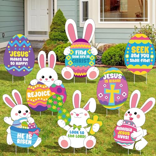 8-Piece Religious Easter Yard Signs