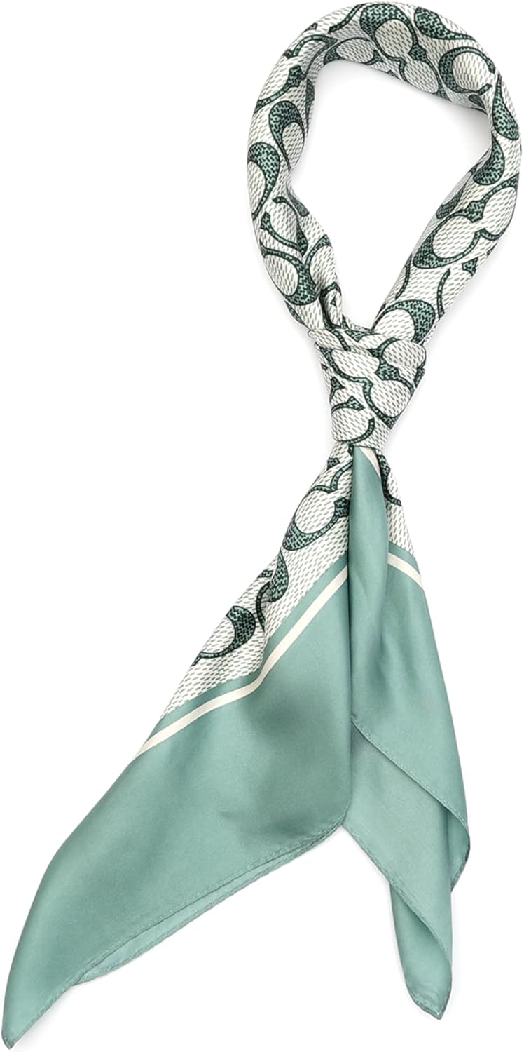COACH womens Textured Signature C Printed Silk Square - Image 2