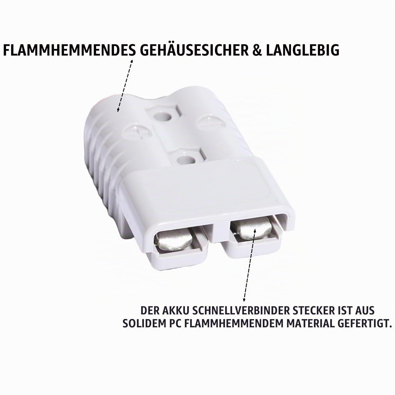 Anderson Stecker mit Kabel 175A 600V 6 AWG 120 cm Batterieadapter | Flexible Verlängerungsleitung aus Silikonisolierung und Kupferkern samt flammhemmendem Gehäuse für Autos Wohnmobile Traktoren