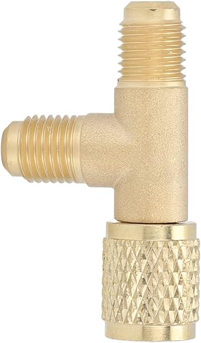 Miniatura 9 de 1/4 in válvula acoplador rápido adaptador en T, acoplador rápido acceso Tee HAVC vacío Tee adaptador de la camiseta refrigerante adaptador de la
