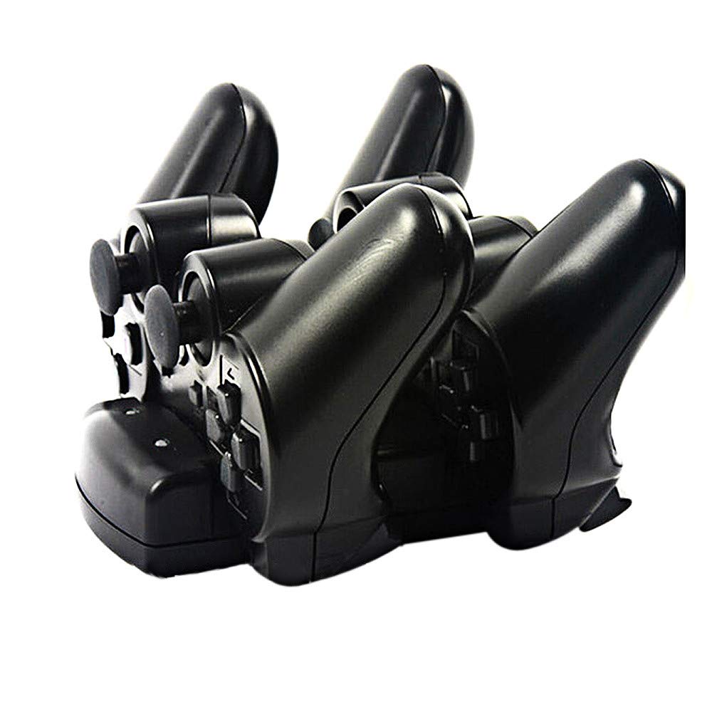 Cargador controlador PS3 2 en 1 estación de repuesto USB dual para accesorios de juego G conducción (As Shown, talla única)