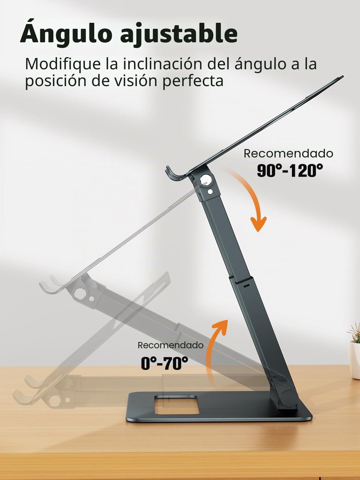 tounee Soporte PC Portátil, Soporte Ergonómico para Computadora, Altura Ajustable de 2.1"a 21", hasta 22 Libras, Compatible con MacBook, Todas Las computadoras Portátiles de 10-17 Pulgadas, Gris