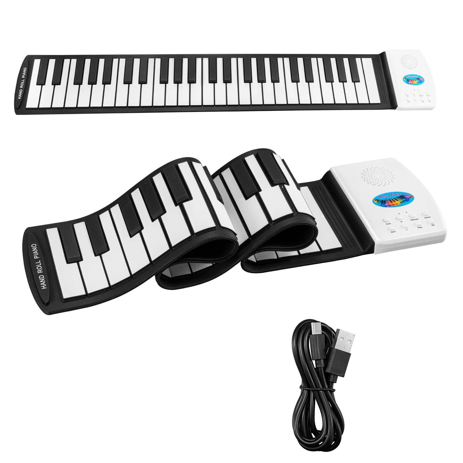 Elektroniczny Instrument Fortepianowy Profesjonalne Przenośne Pianino Zwijane Z Silikonu 49 Klawiszy Składane Ładowalne Idealne Dla Początkujących