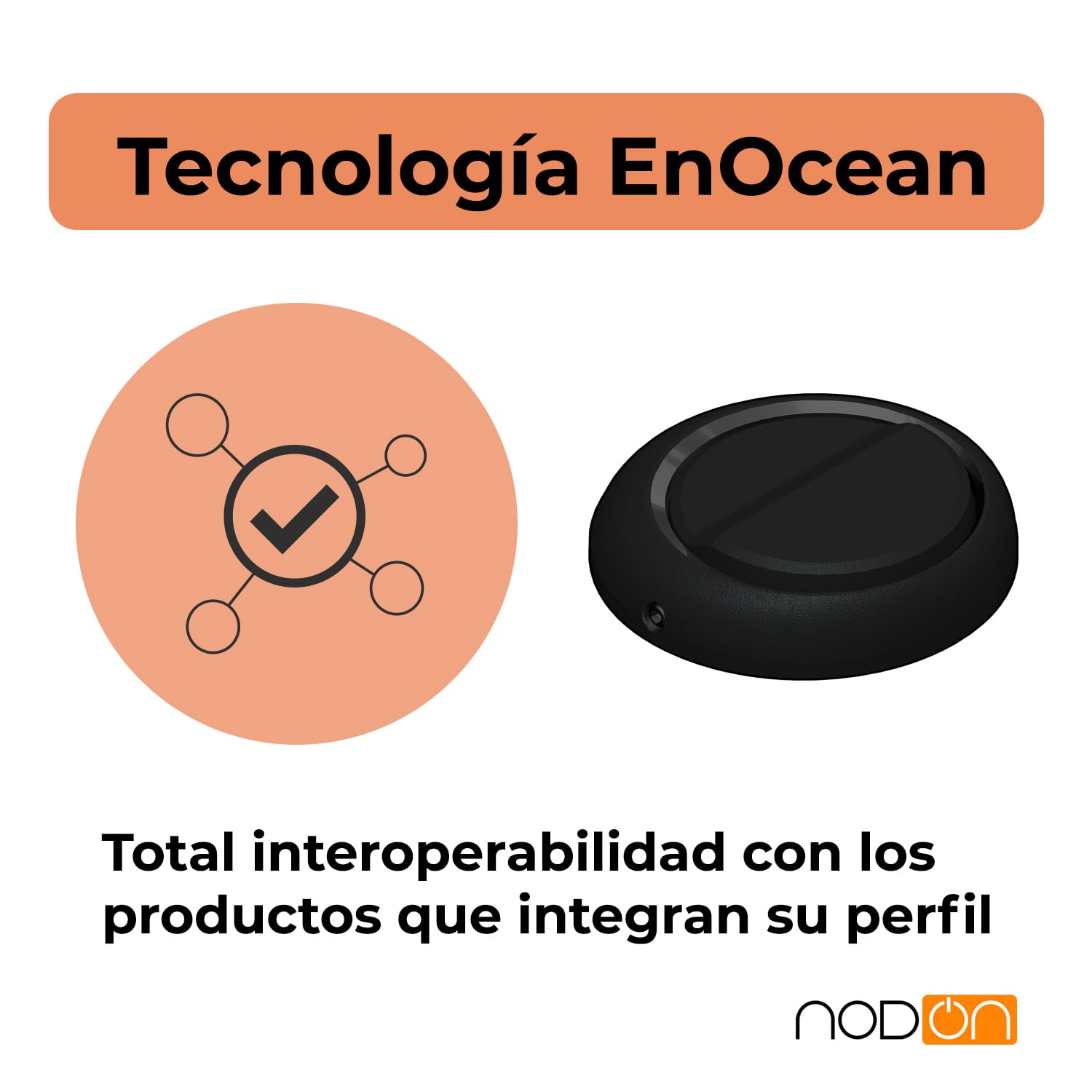 NodOn - EnOcean - Interruptor de suelo sin pilas, sin cables y sin mantenimiento, instalación rápida, sin obras, discreto, sin contacto, a prueba de virus, compatible con Jeedom, eedomus y MyUbiwizz
