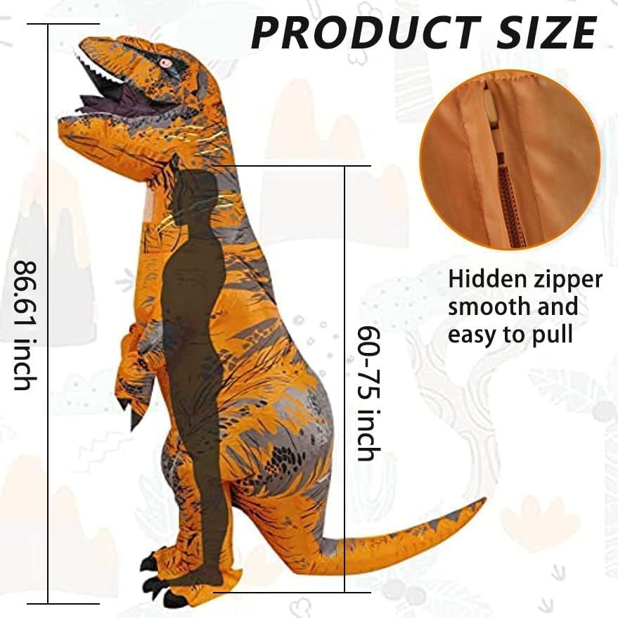 Dinosaur Costume Adult,Inflatable Dinosaur Costumes,Adult Dinosaur Costumes Cosplay Halloween Christmas Party - Image 2